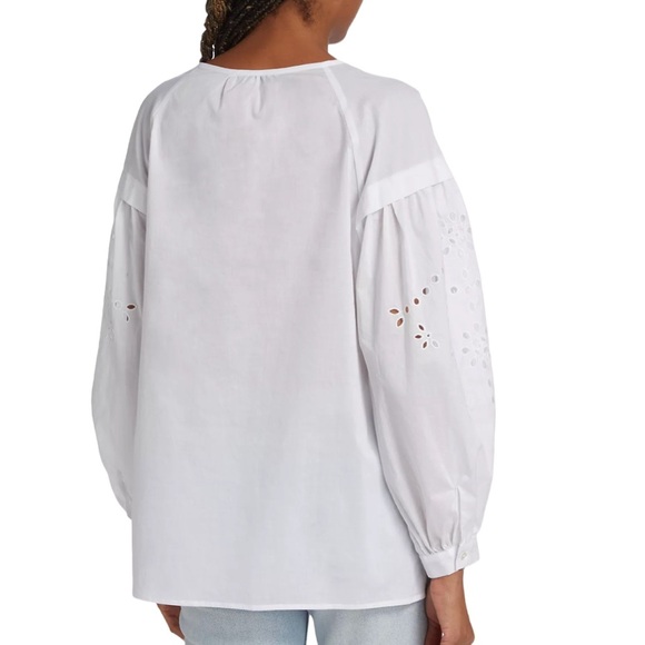 Rails Dari 100% Cotton Blouse with Eyelet Sleeve Detail. Size L - Picture 4 of 14